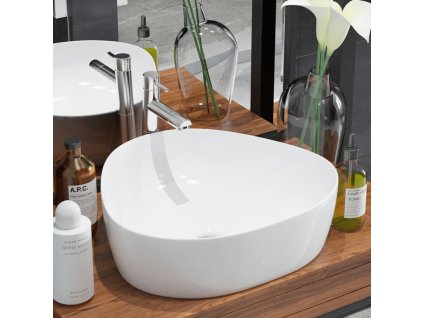 Keramické umyvadlo trojúhelníkové 50,5 x 41 x 12 cm [142740] (Barva Černá)