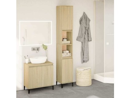 Koupelnová skříňka 30 x 30 x 190 cm kompozitní dřevo [819796] (Barva Bílá)