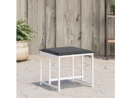 Zahradní stoličky s poduškami 4 ks ocel a polyratan [4008591] (Barva Bílá)