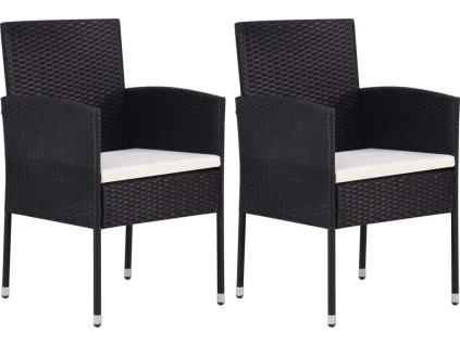 Zahradní židle s mi poduškami 2 ks polyratan [318704] (Barva Krémová bílá)