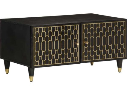 Konferenční stolek 80 x 50 x 40 cm masivní mangovníkové dřevo [358325] (Barva Černá)