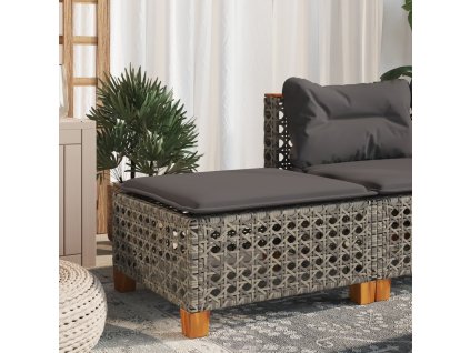 Zahradní stolička s poduškou 63,5 x 56 x 32 cm polyratan [365933] (Barva Šedá)