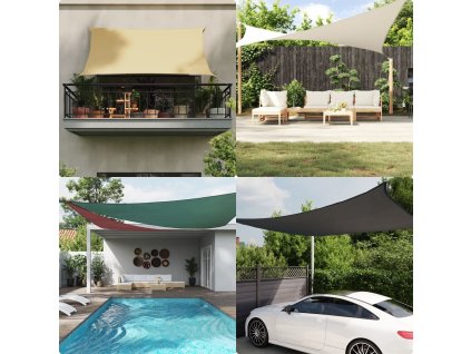 Stínící plachta oxfordská látka obdélníková 5 x 7 m [4000555] (Barva Světle šedá)