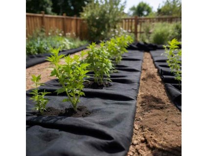 Geotextilní membrána 1 x 150 m polyesterové vlákno [4009856] (Barva Černá)