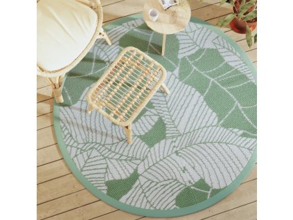 Venkovní koberec ARAKIL Ø 160 cm PP [368589] (Barva Listy)