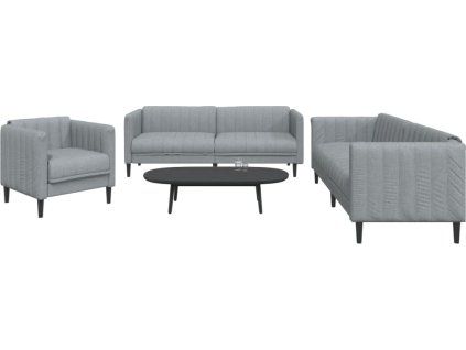 3dílná sedací souprava textil [3209229] (Barva Světle šedá)