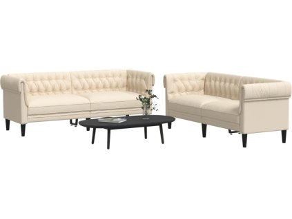 2dílná sedací souprava textil [3209207] (Barva Krémová)