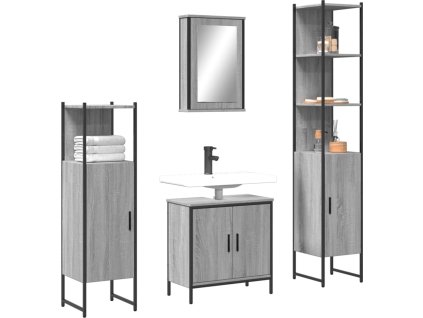 4dílný set koupelnového nábytku kompozitní dřevo [3214834] (Barva Hnědý dub)