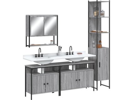 4dílný set koupelnového nábytku kompozitní dřevo [3214689] (Barva Hnědý dub)