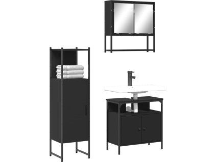 3dílný set koupelnového nábytku kompozitní dřevo [3214696] (Barva dub sonoma)