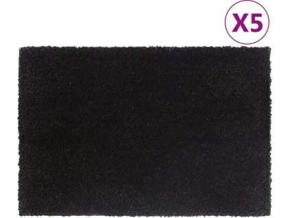 Rohožky před dveře 5 ks 40 x 60 cm kokosové vlákno [155572] (Barva Černá)