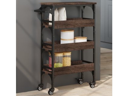 Kuchyňský vozík 53 x 20 x 76 cm kompozitní dřevo [842355] (Barva Hnědý dub)