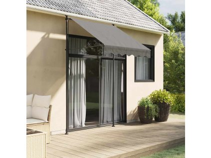 Zatahovací markýza 150 x 150 cm textil a ocel [368737] (Barva Antracitová)