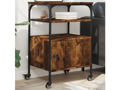 Stojan na tiskárnu 3patrový 50 x 40 x 76 cm kompozit [842293] (Barva Kouřový dub)