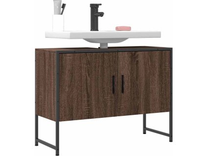 Koupelnová skříňka pod umyvadlo 80x33x60cm kompozit [842465] (Barva Hnědý dub)