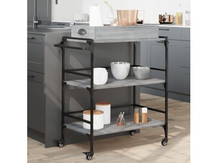 Kuchyňský vozík 81,5 x 41 x 92,5 cm kompozitní dřevo [842344] (Barva Šedá sonoma)