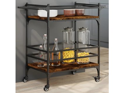 Kuchyňský vozík 82 x 40 x 78,5 cm kompozitní dřevo [842363] (Barva Kouřový dub)