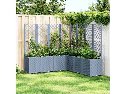 Zahradní truhlík s treláží 160 x 160 x 140 cm PP [367881] (Barva Modro-šedá)