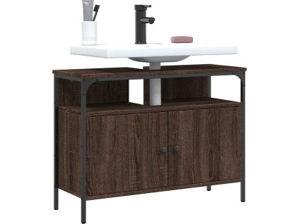 Koupelnová skříňka pod umyvadlo 80x30x60 cm kompozit [842445] (Barva Hnědý dub)