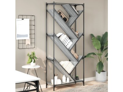 Knihovna 79 x 30 x 180 cm kompozitní dřevo a kov [845434] (Barva Šedá sonoma)