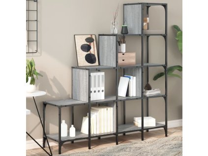 Knihovna 122 x 30 x 132 cm kompozitní dřevo a kov [845441] (Barva Černá)