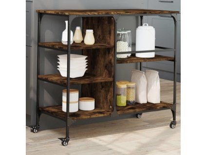 Kuchyňský vozík 100 x 45 x 89,5 cm kompozitní dřevo [842383] (Barva Kouřový dub)