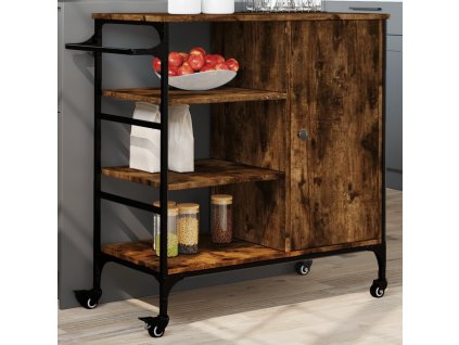Kuchyňský vozík 87,5x38,5x84,5 cm kompozitní dřevo [842388] (Barva Kouřový dub)