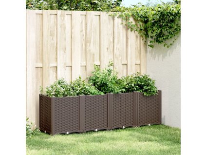 Zahradní truhlík 160 x 40 x 53 cm PP [367860] (Barva Hnědá)