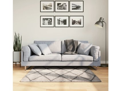 Koberec PAMPLONA s vysokým vlasem moderní 120 x 120 cm [375277] (Barva Černá)