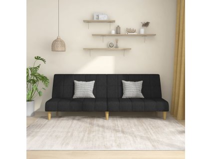 2místná rozkládací pohovka textil [375828] (Barva Černá)