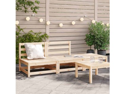 3dílná zahradní sedací souprava masivní borovice [837963] (Barva Přírodní borovice)