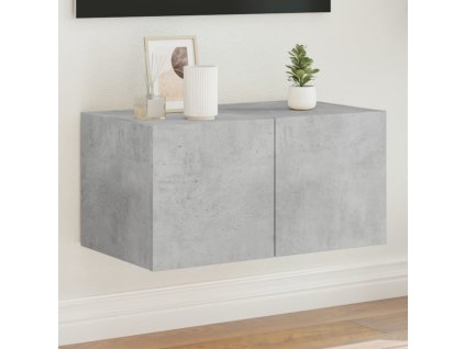 Nástěnná TV skříňka s LED osvětlením 60 x 35 x 31 cm [837269] (Barva Černá)