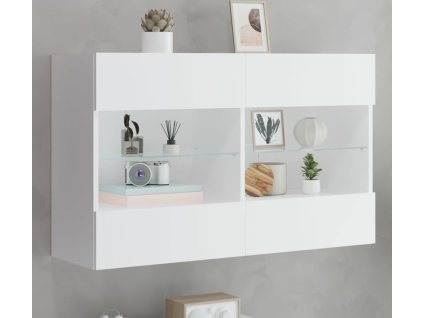 Nástěnná TV skříňka s LED osvětlením 98,5 x 30 x 60,5 cm [837111] (Barva Šedá sonoma)