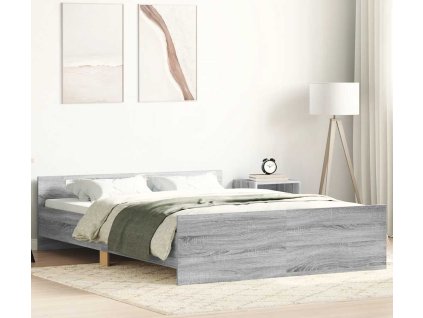 Rám postele bez matrace 135x190 cm kompozitní dřevo [3203794] (Barva Šedá sonoma)