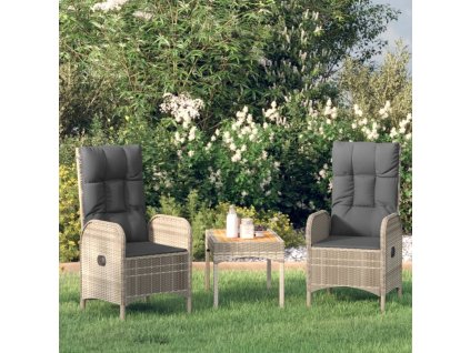 Zahradní židle 2 ks polyratan [46219] (Barva Šedá)