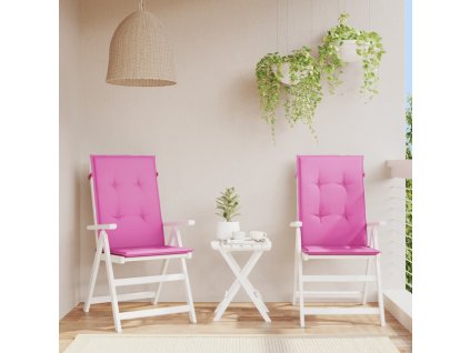 Podušky na židli vysoké opěradlo 2 ks 120x50x3 cm textil [361268] (Barva Růžová)
