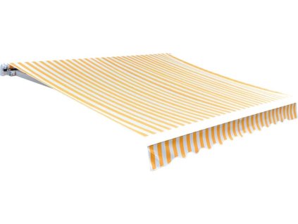 Plachta na markýzu 500 x 300 cm plátěná [143707] (Barva oranžová a bílá)