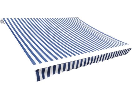 Plachta na markýzu plátěná 3 x 2,5 m (bez rámu) [141010] (Barva Modro-bílá)
