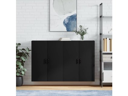 Nástěnné skříňky 2 ks 69,5 x 34 x 90 cm [3195636] (Barva Černá)
