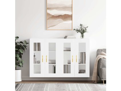 Nástěnné skříňky 2 ks kompozitní dřevo [3197923] (Barva Bílá s vysokým leskem)