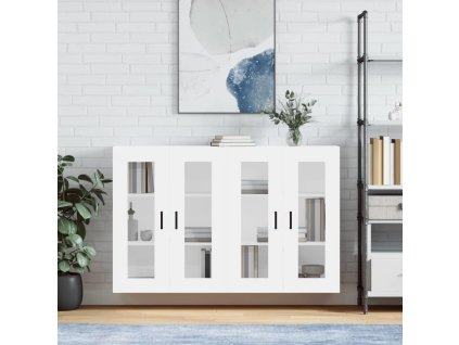 Nástěnné skříňky 2 ks kompozitní dřevo [3197937] (Barva Bílá)