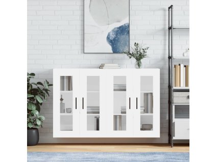 Nástěnné skříňky 2 ks kompozitní dřevo [3197961] (Barva Bílá)