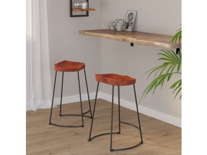 Barové stoličky 2 ks 45x40x62 cm Masivní dřevo Mango [344915] (Barva Hnědá)