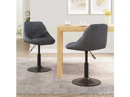 Otočné jídelní židle 2 ks samet [335328] (Barva Tmavě šedá)
