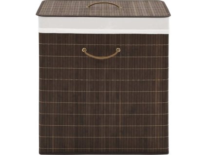 Bambusový koš na prádlo obdélníkový [245582] (Barva Tmavě hnědá)