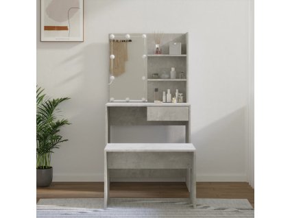 sada toaletního stolku s LED kompozitní dřevo [3114110] (Barva Betonová šedá)