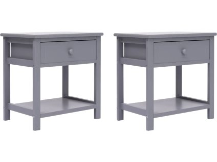 Noční stolky 2 ks dřevěné [284051] (Barva Šedá)