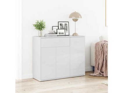 Příborník 88 x 30 x 70 cm dřevotříska [800681] (Barva Bílá s vysokým leskem)