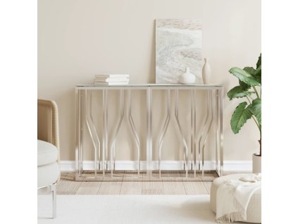 Konzolový stůl zlatý 110 x 30 x 70 cm nerezová ocel a sklo [350028] (Barva Zlatá a černá)