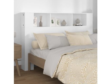 Čelo postele s úložným prostorem 160 x 18,5 x 104,5 cm [811934] (Barva Bílá)